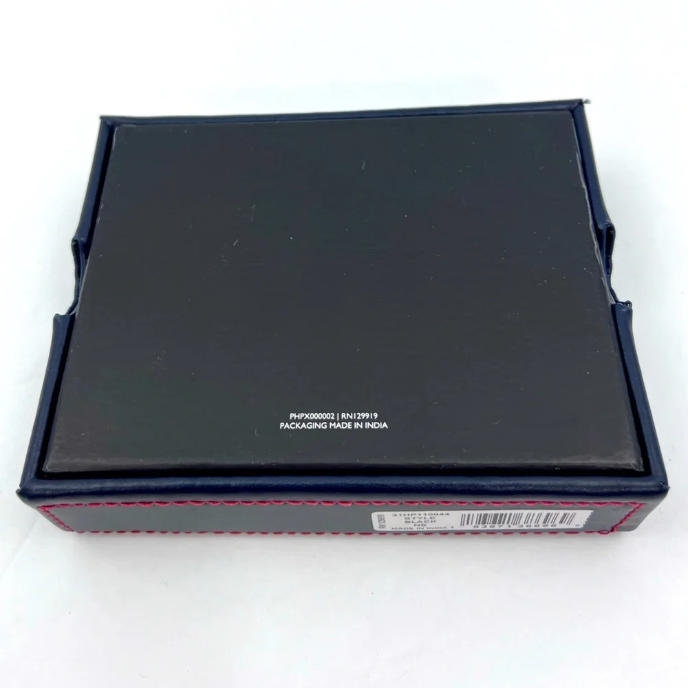 TOMMY HILFIGER, BLACK LEATHER, VALET ALSO LEATHER, TRI FOLD, RFID PROTECTION - Picture 15 of 16